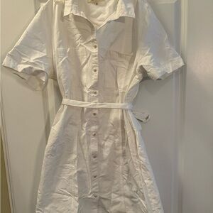 Madewell White Button-Up Dress